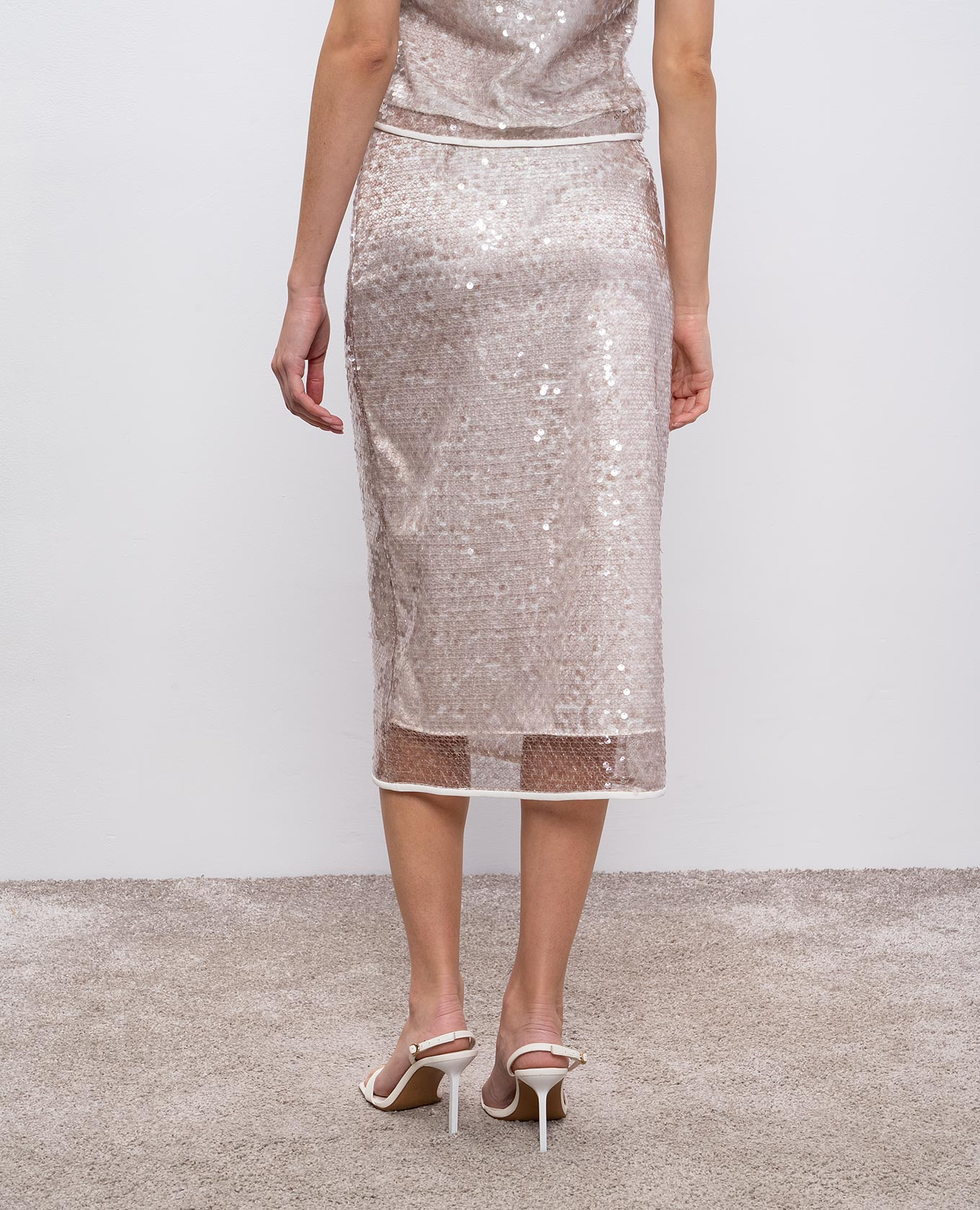 

Brown midi skirt with sequins Peserico