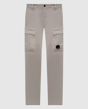 C.P. Company Grey cargo pants with logo patch MPA068A005529G