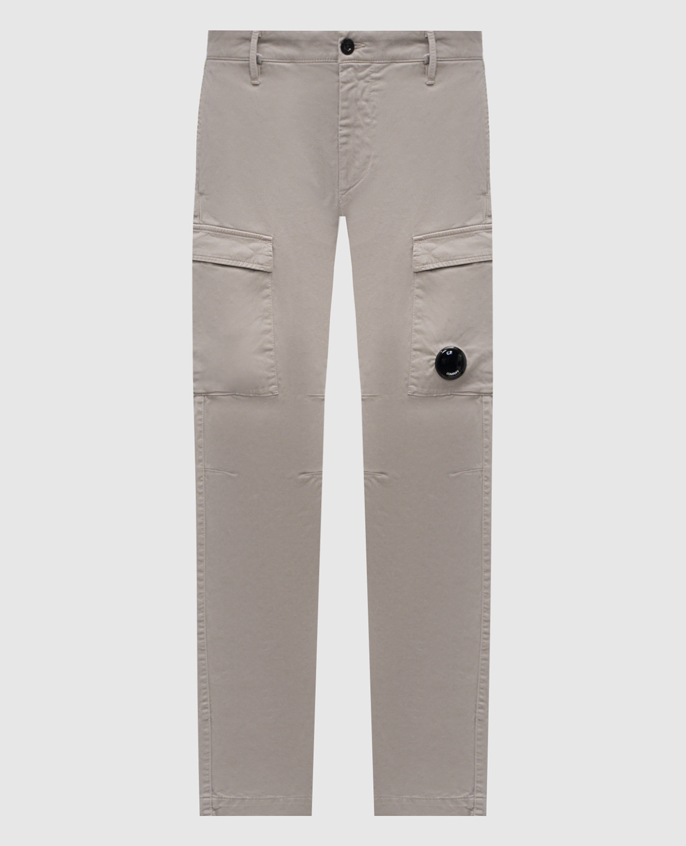 Grey cargo pants with logo patch C.P. Company
