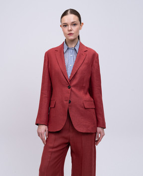 Brunello Cucinelli Red hemp and linen jacket MH5377282