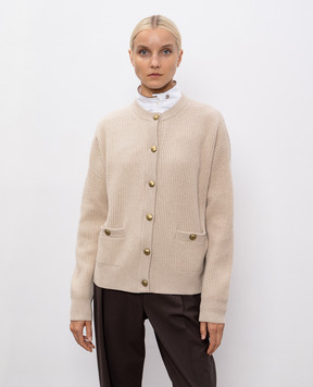 Brunello Cucinelli Beige cardigan made of wool, cashmere and silk M16725126