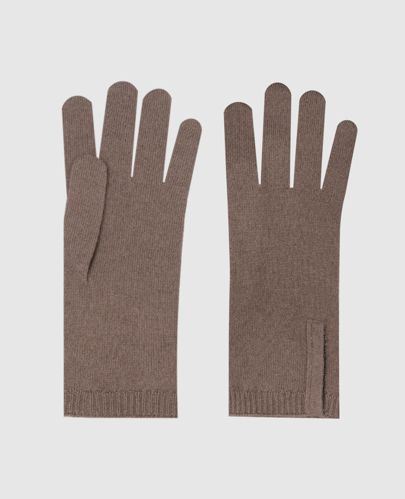 Brown cashmere gloves Brunello Cucinelli