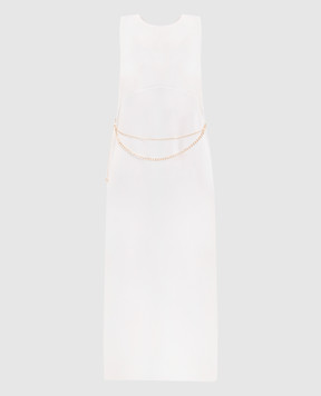 Twinset Beige midi dress with chain 252TP2300