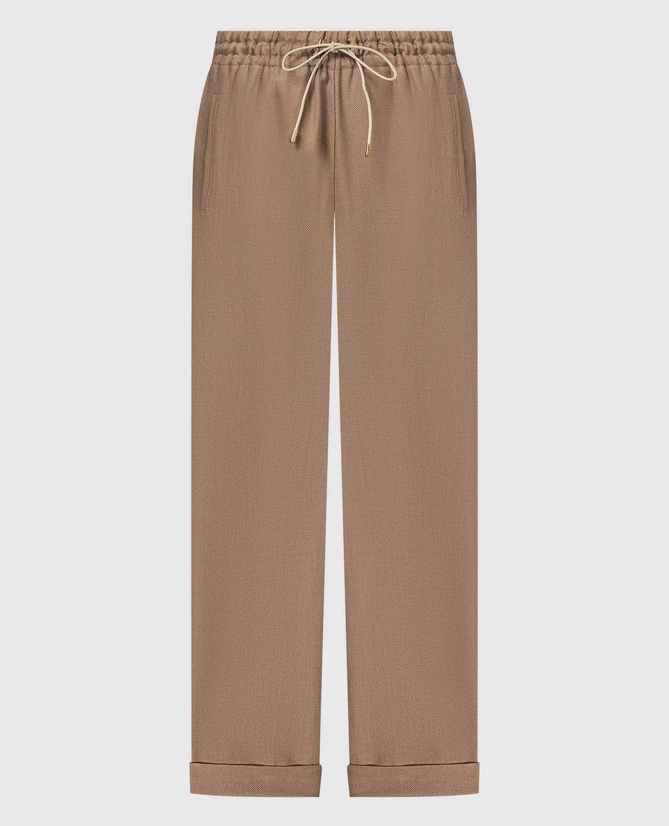 

Brown short pants made of linen and silk COLOMBO