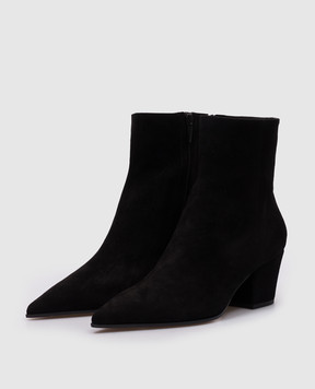 Gianvito Rossi Black suede KEINNA BOOTIE boots G7293755RIC