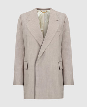 Victoria Beckham Pink double-breasted woolen jacket 1124WJK005093A