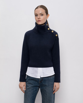 Brunello Cucinelli Blue wool, cashmere and silk sweater M16725104