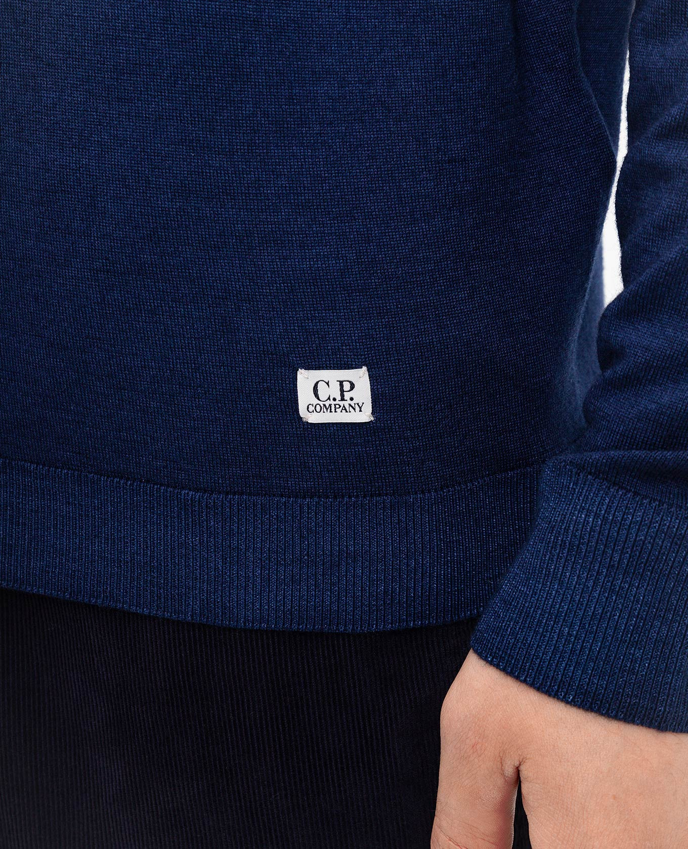Blue wool jumper with logo patch C.P. Company 5