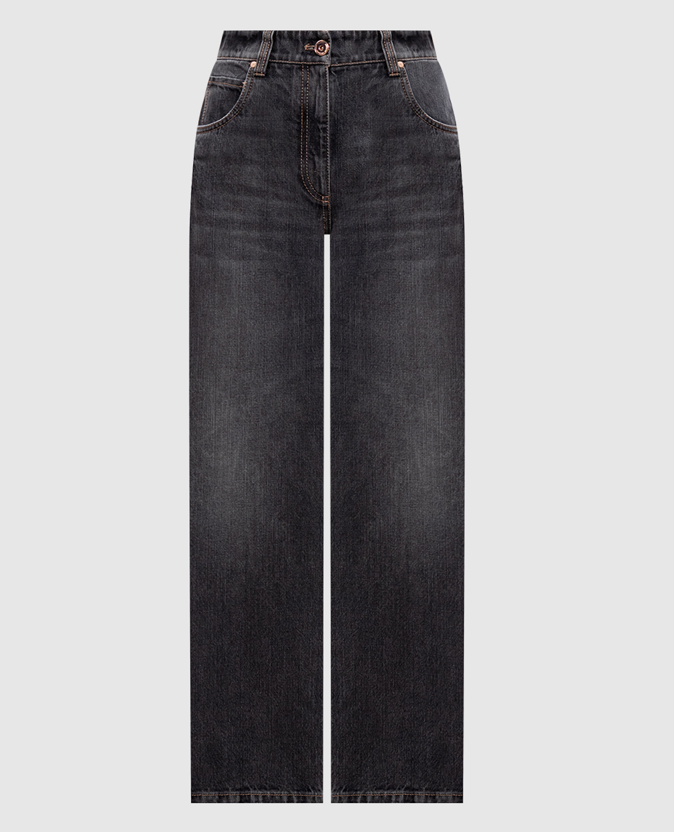 Gray jeans with a worn effect Brunello Cucinelli
