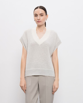 Peserico Gray lurex wool vest A99354F059288A