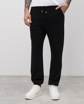 Balmain Black joggers with logo print FH1OB340BD04