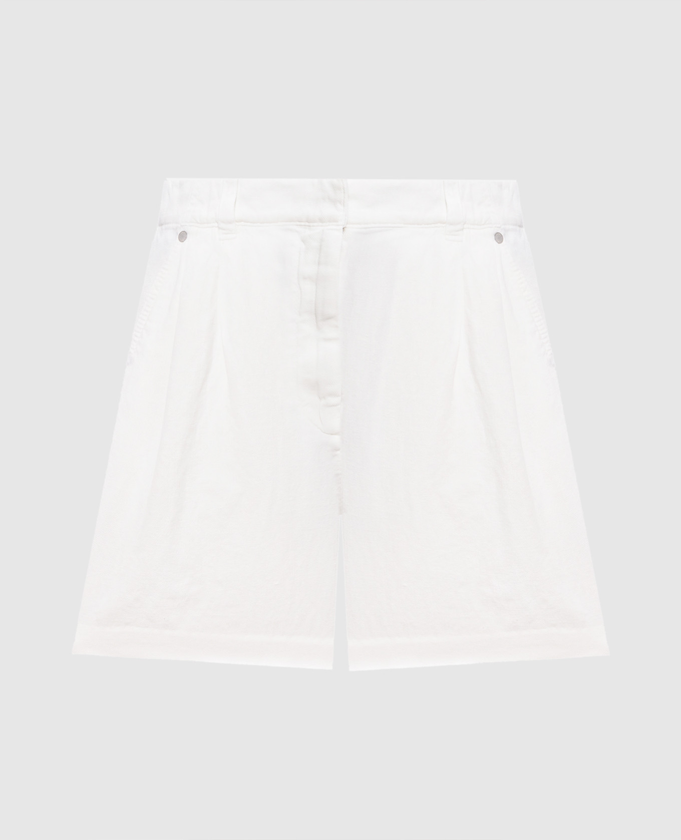 

White linen shorts with monil chain Brunello Cucinelli