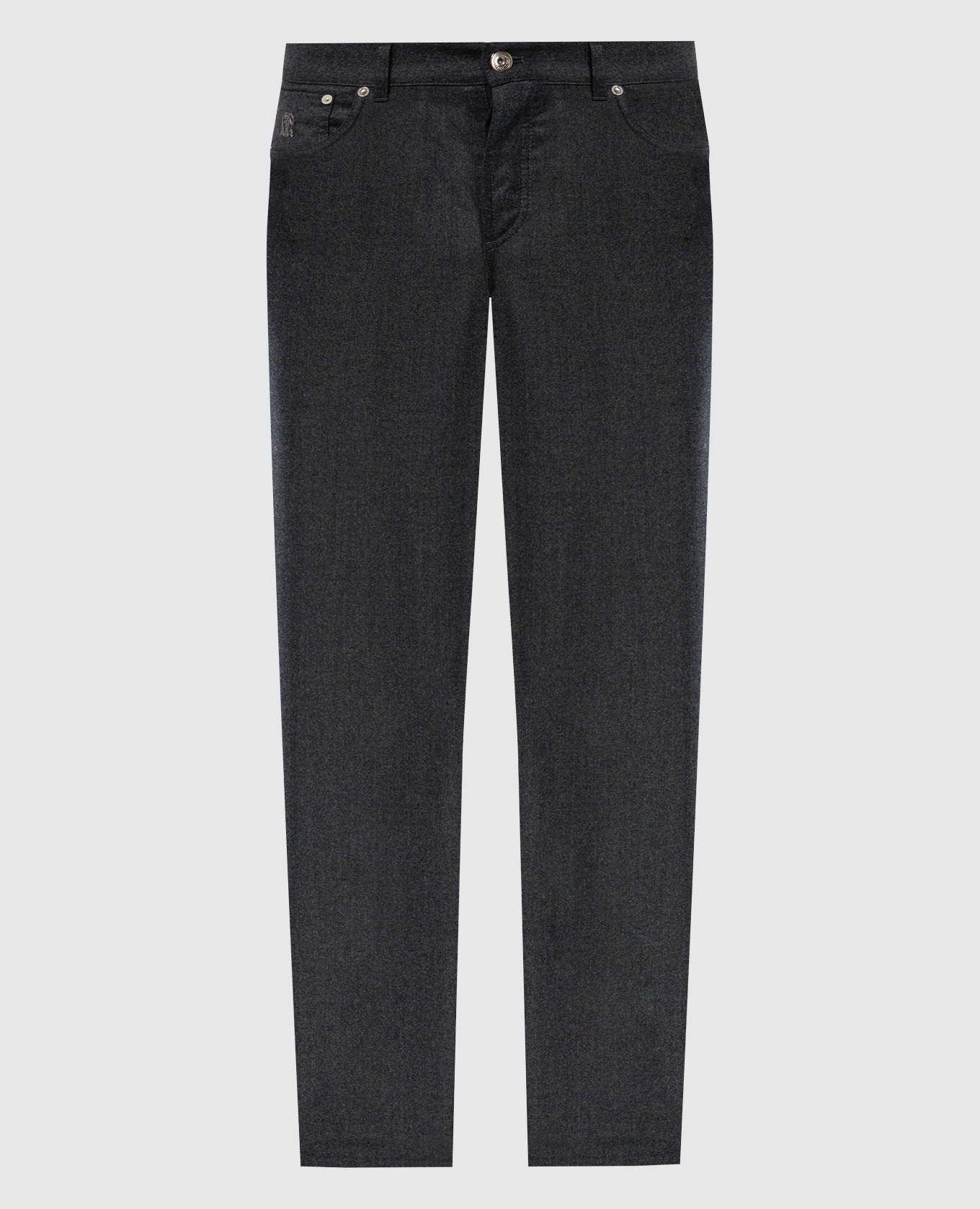 

Gray wool trousers with logo patch Brunello Cucinelli, Grey