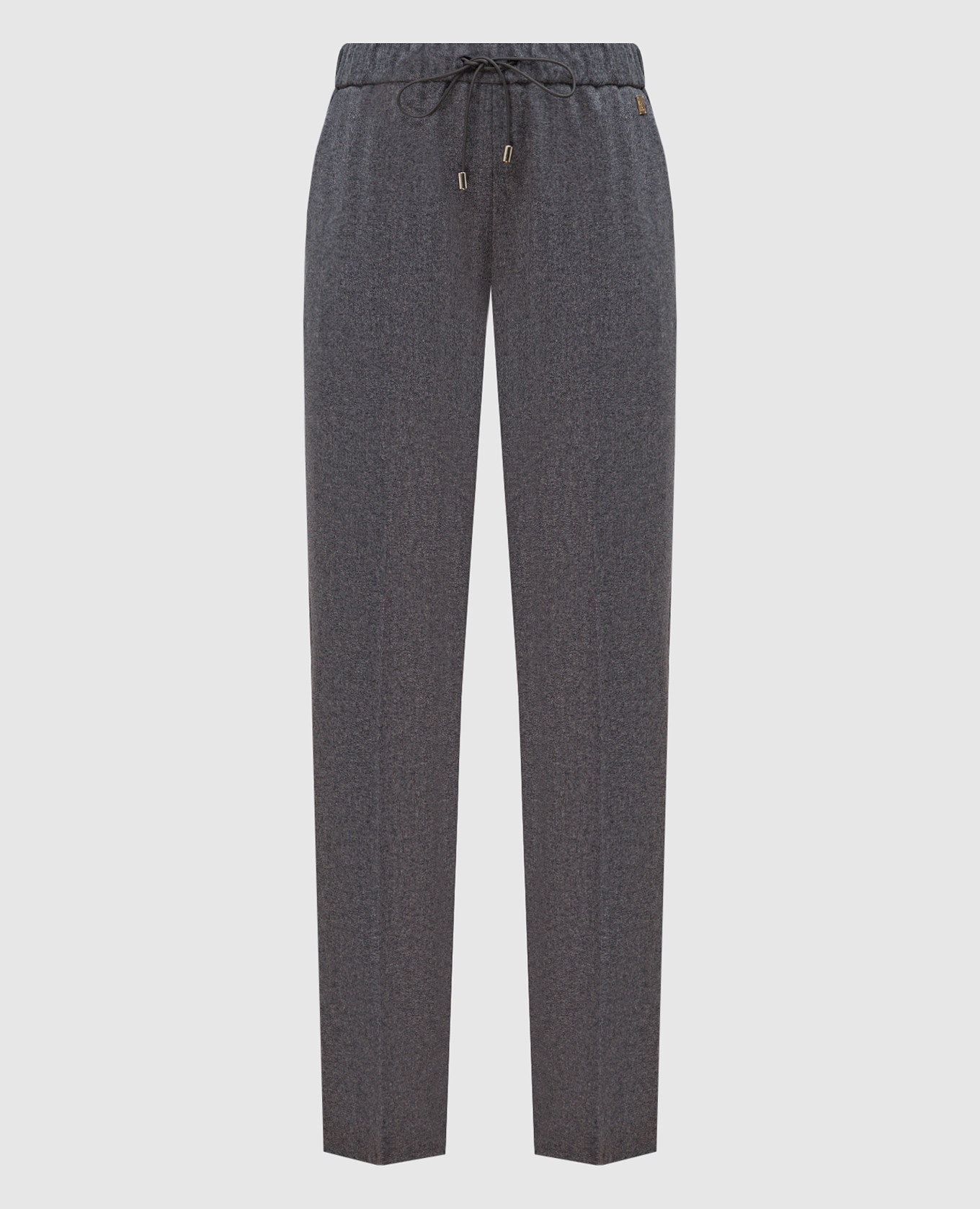 

Gray wool and cashmere trousers with metallic logo COLOMBO, Серый