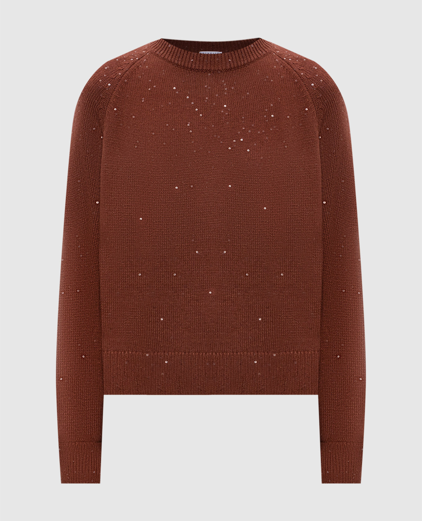 

Brown cashmere and silk sequined jumper Brunello Cucinelli