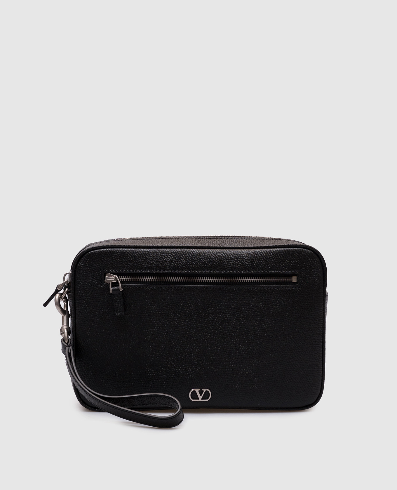 

Vlogo Signature Black Leather Clutch Valentino