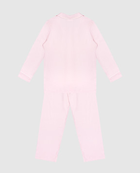 Story Loris Baby pink pajamas with logo emblem embroidery 36831816