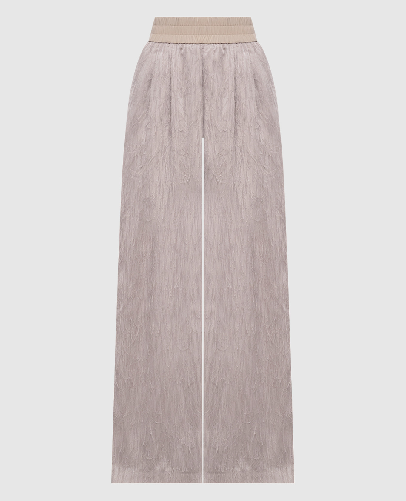 

Beige pants with fringe Peserico