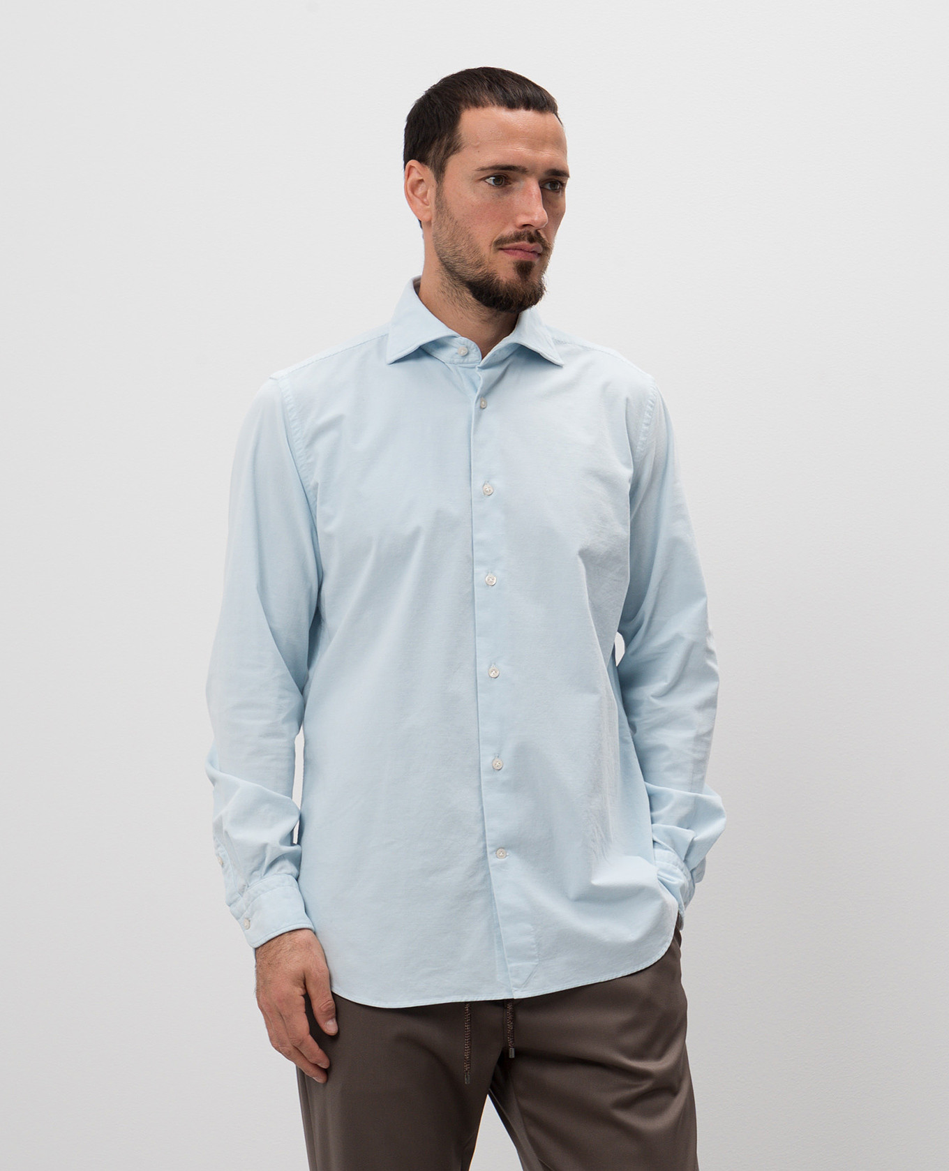 

Blue corduroy shirt Enrico Mandelli, Light blue