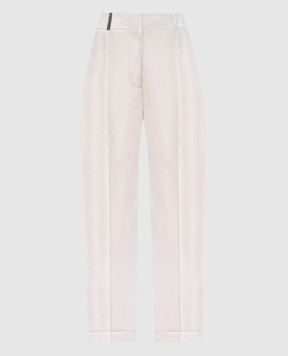 Peserico Pink pants with brand patch P04079D06655