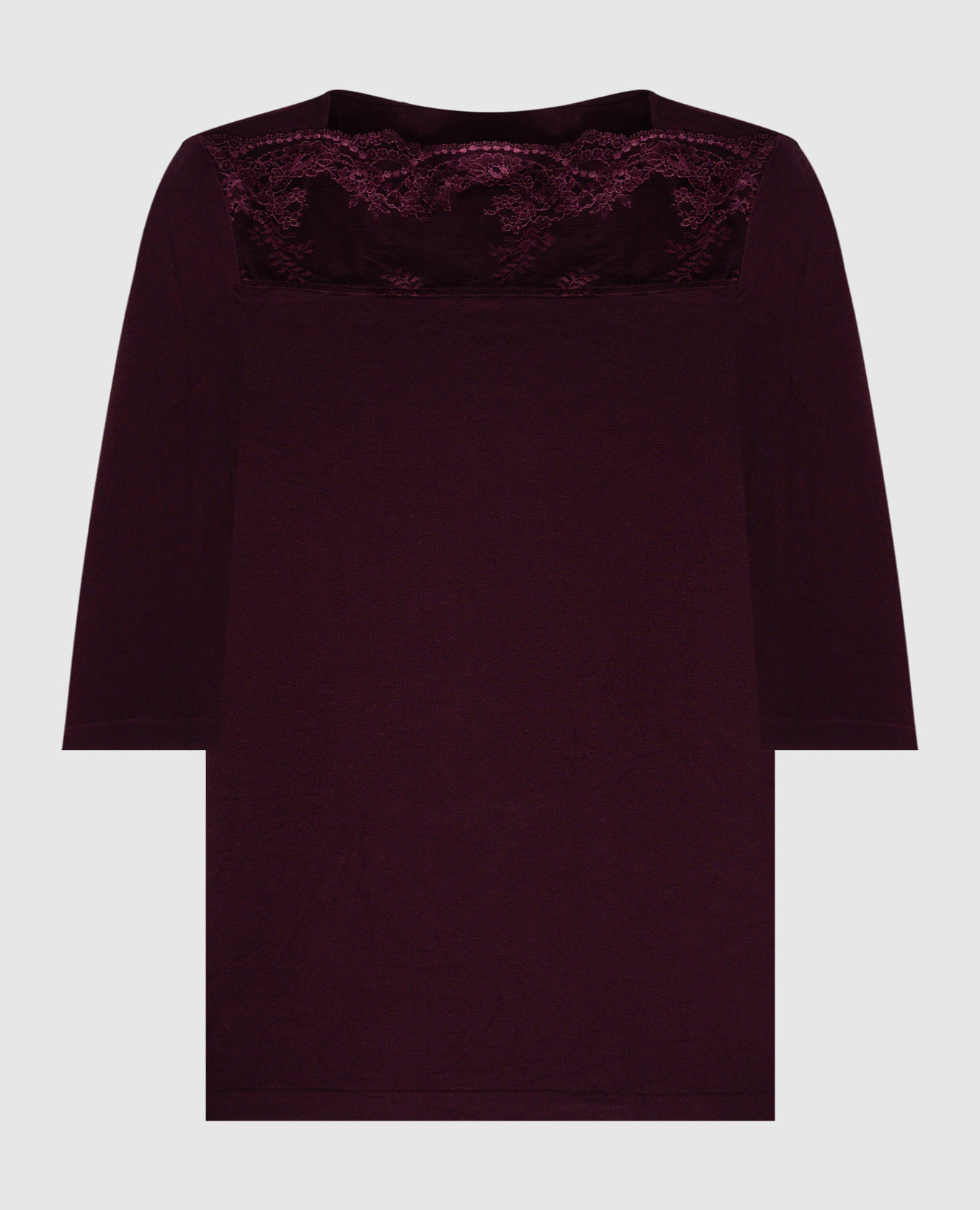 Purple t-shirt filigra lace with lace wolford