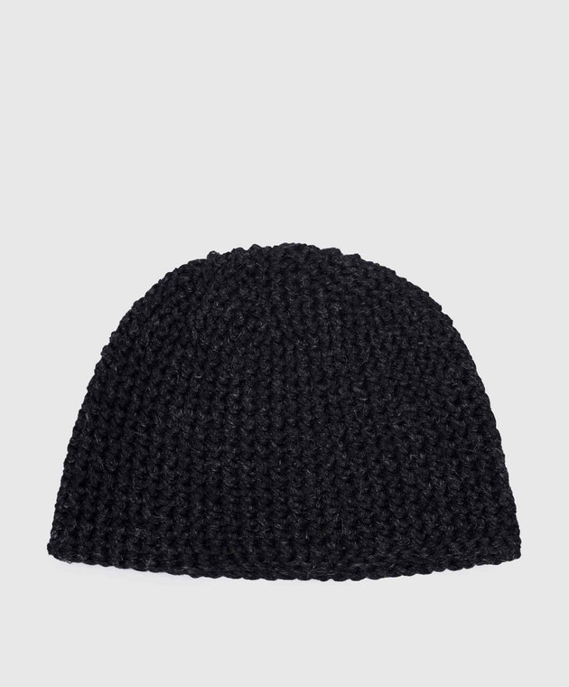Jan Jan Van Essche - Black openwork knit hat made of wool and