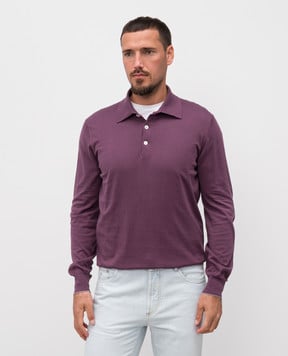 Brunello Cucinelli Purple long-sleeved polo shirt M29800135