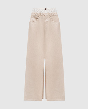 Maison Margiela Beige maxi skirt with slits S51MI0004M35261