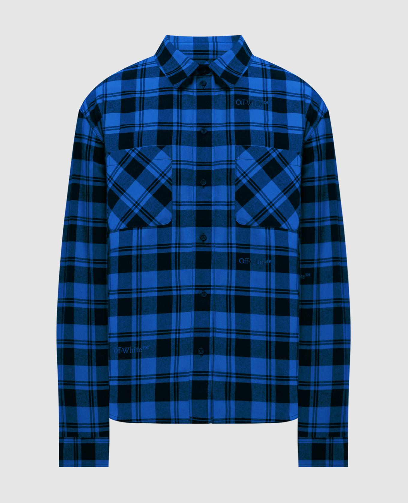 

Blue checked shirt with logo Off-White