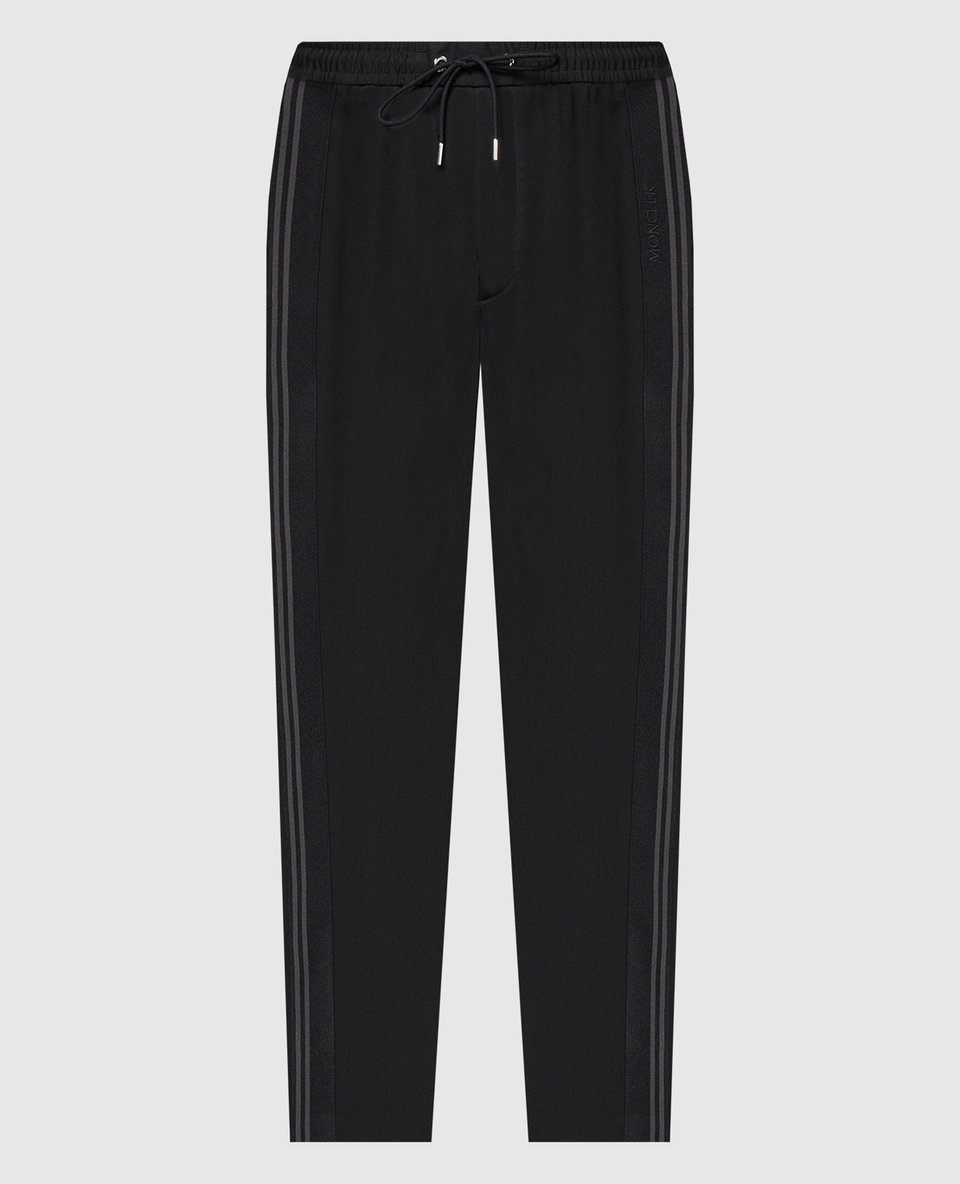 

Black wool trousers with logo patch Moncler