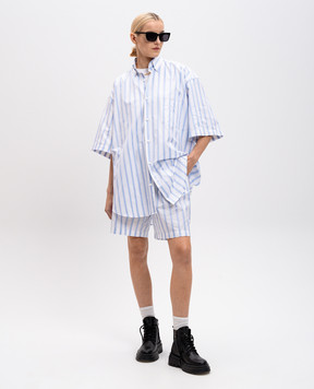 Vetements White striped shirt with logo pattern UA66SH420Lw