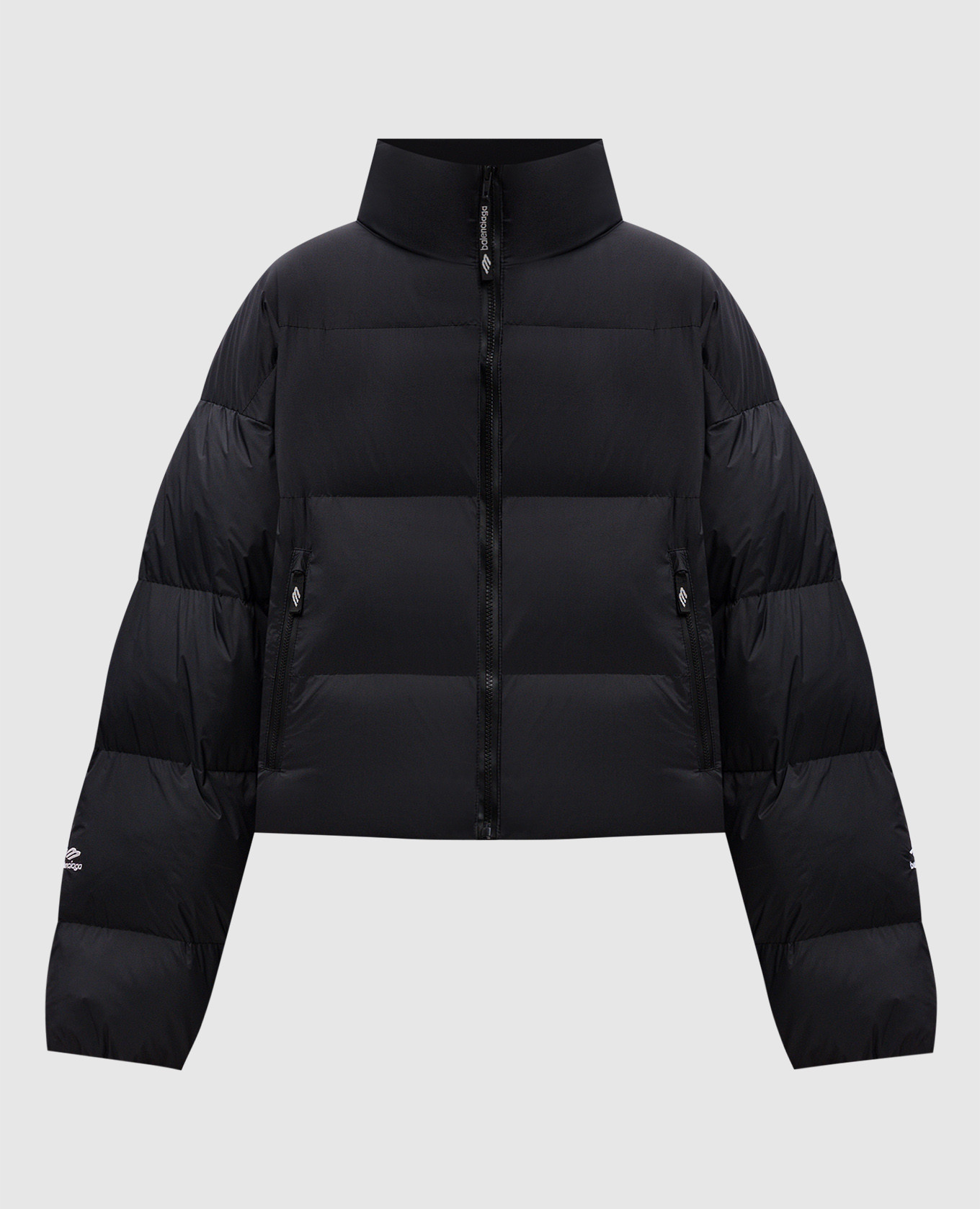 

Black Ski Cropped Puffer Jacket With Logo Balenciaga