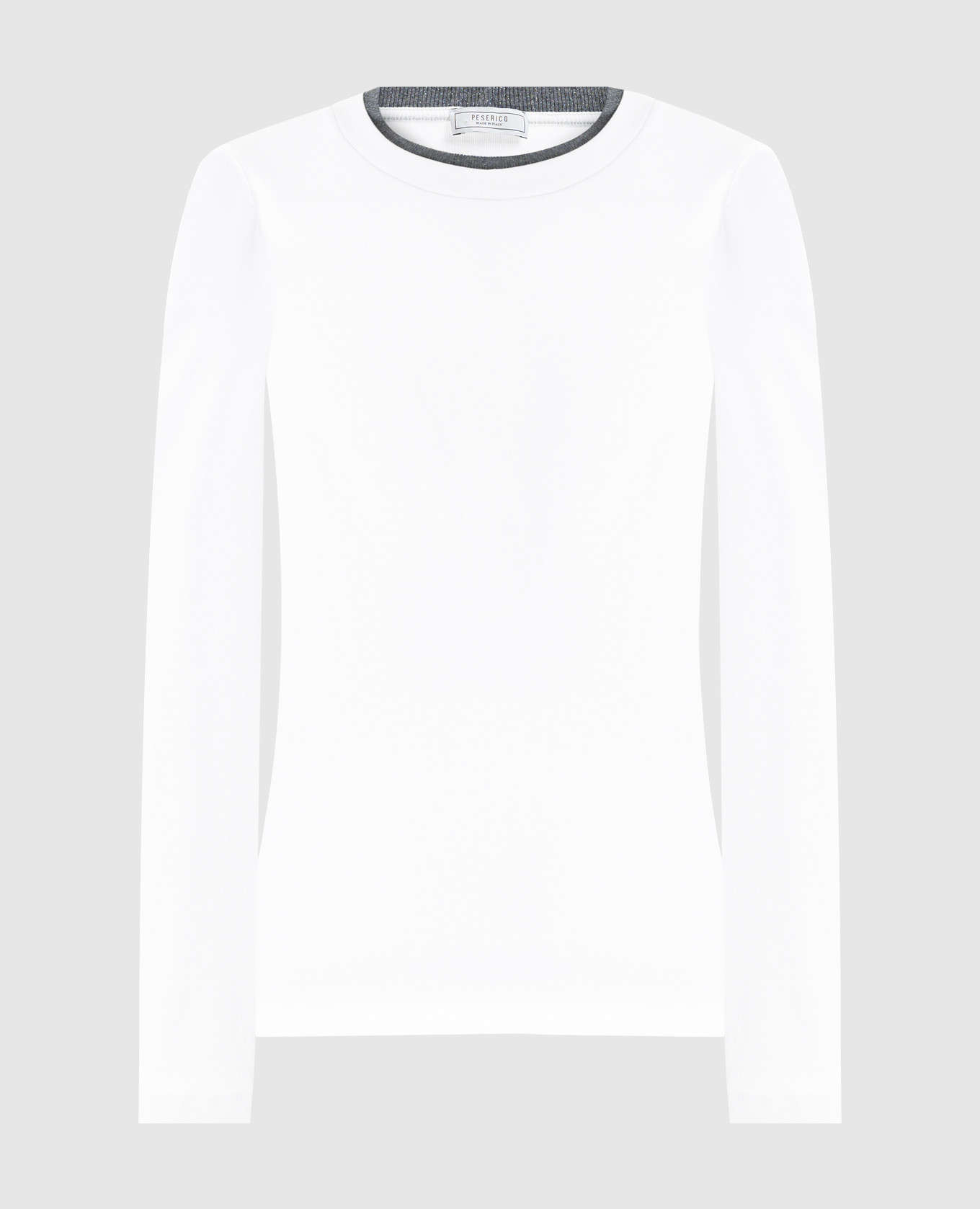 White striped longsleeve with lurex peserico