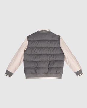 Moncler ENFANT Children's gray Alvaro wool down bomber jacket K29541A00027598QV1214