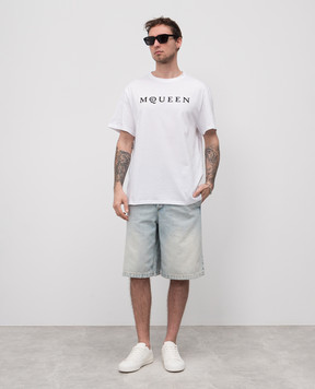 Alexander McQueen White T-shirt with logo 828420QTADD