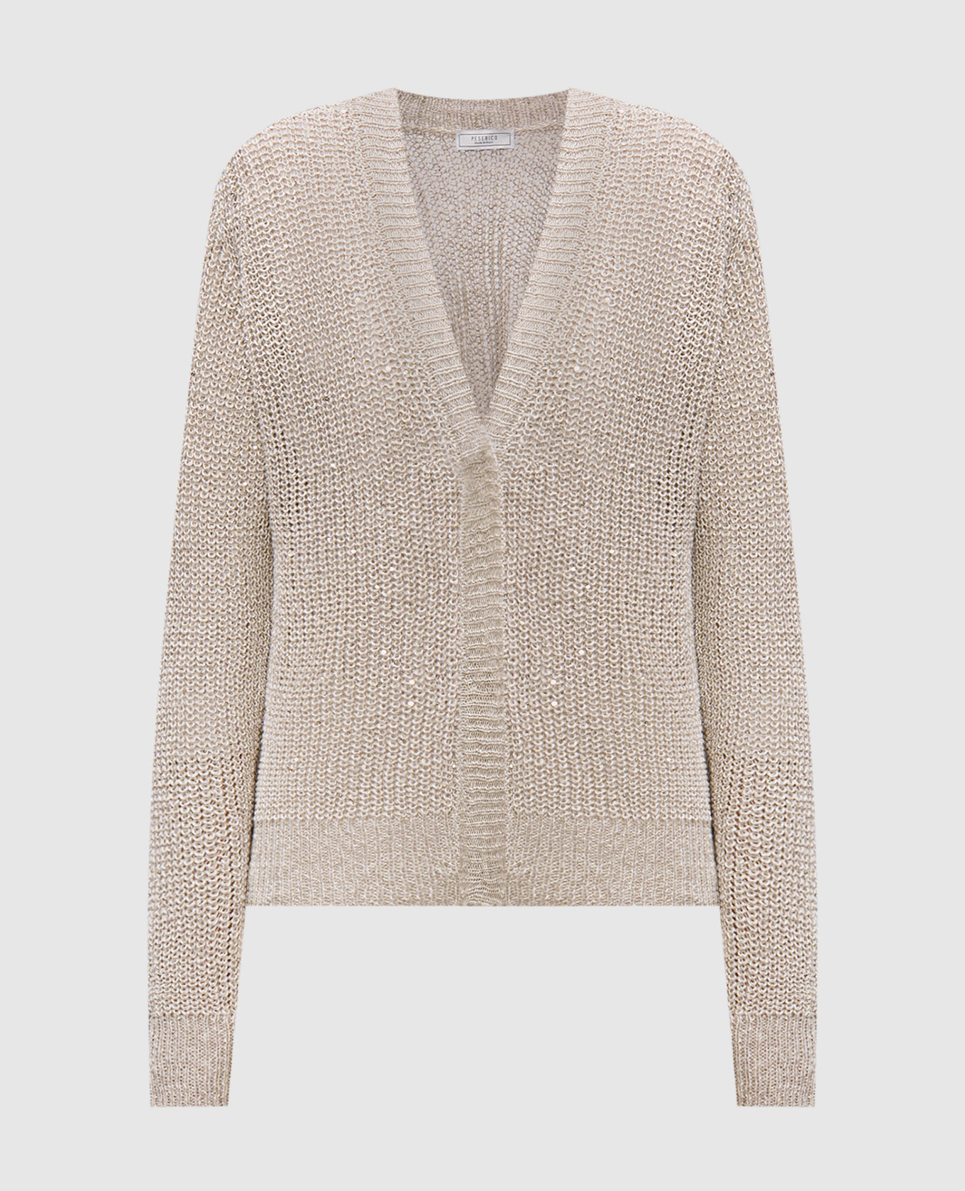 

Beige linen cardigan with sequins Peserico