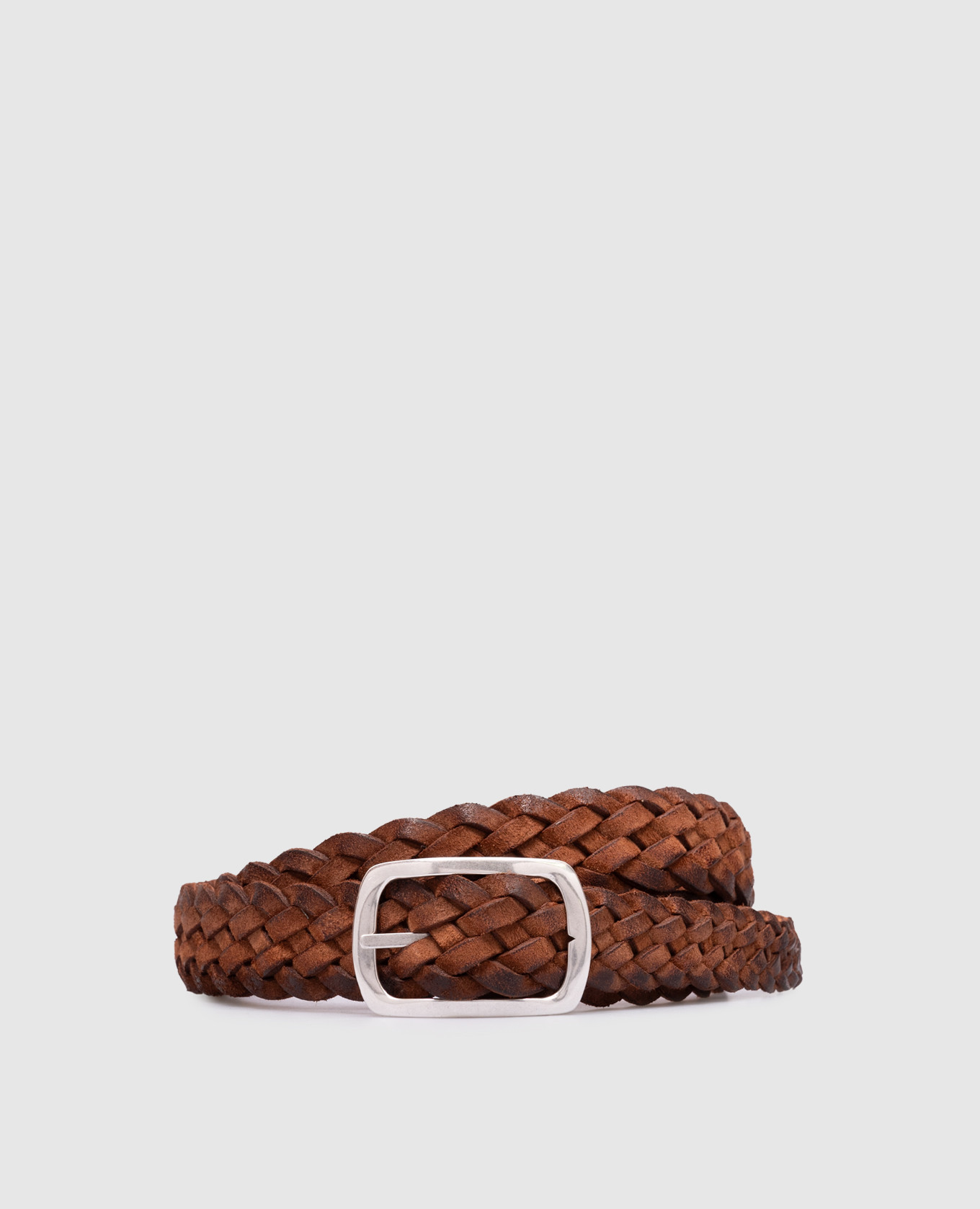 

Brown double sided leather braided belt Orciani