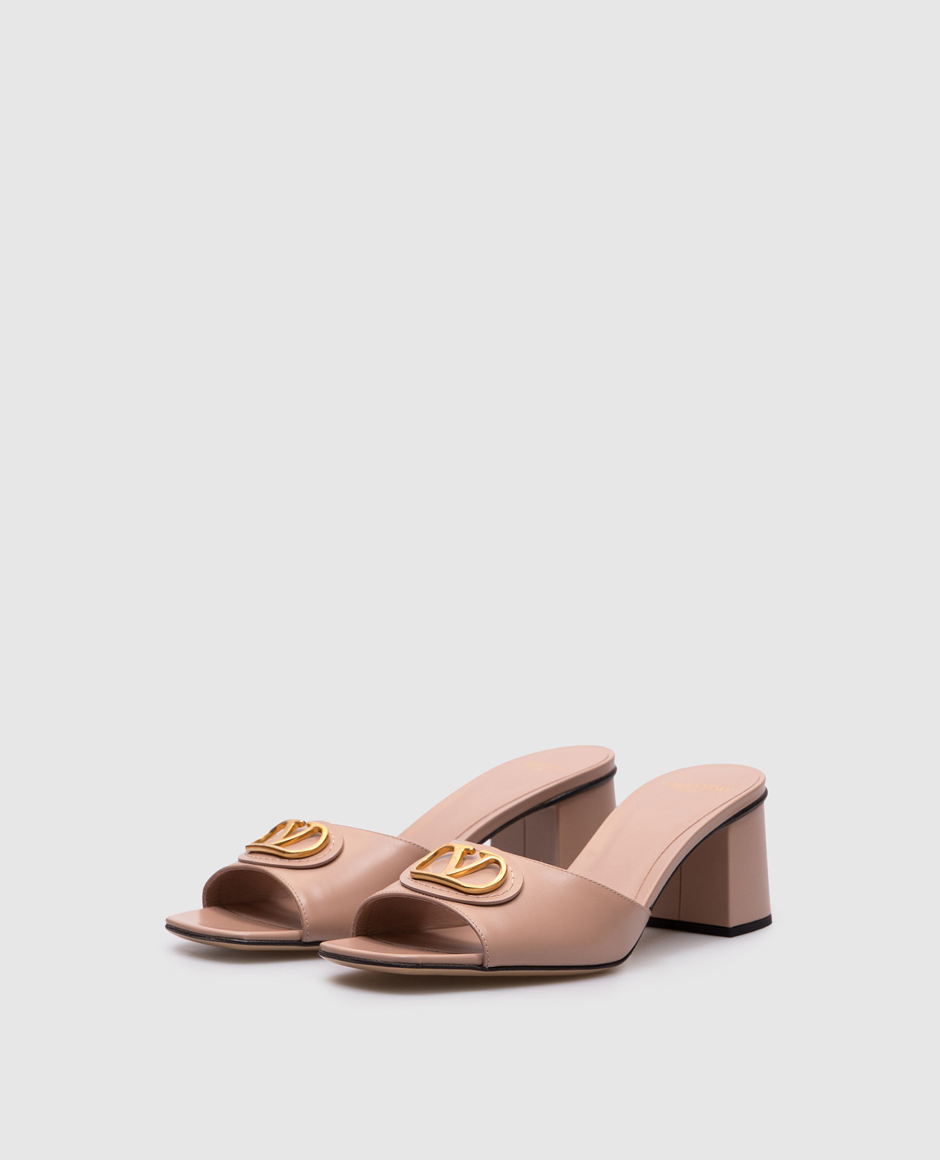 

VLogo Signature Beige Leather Mules Valentino