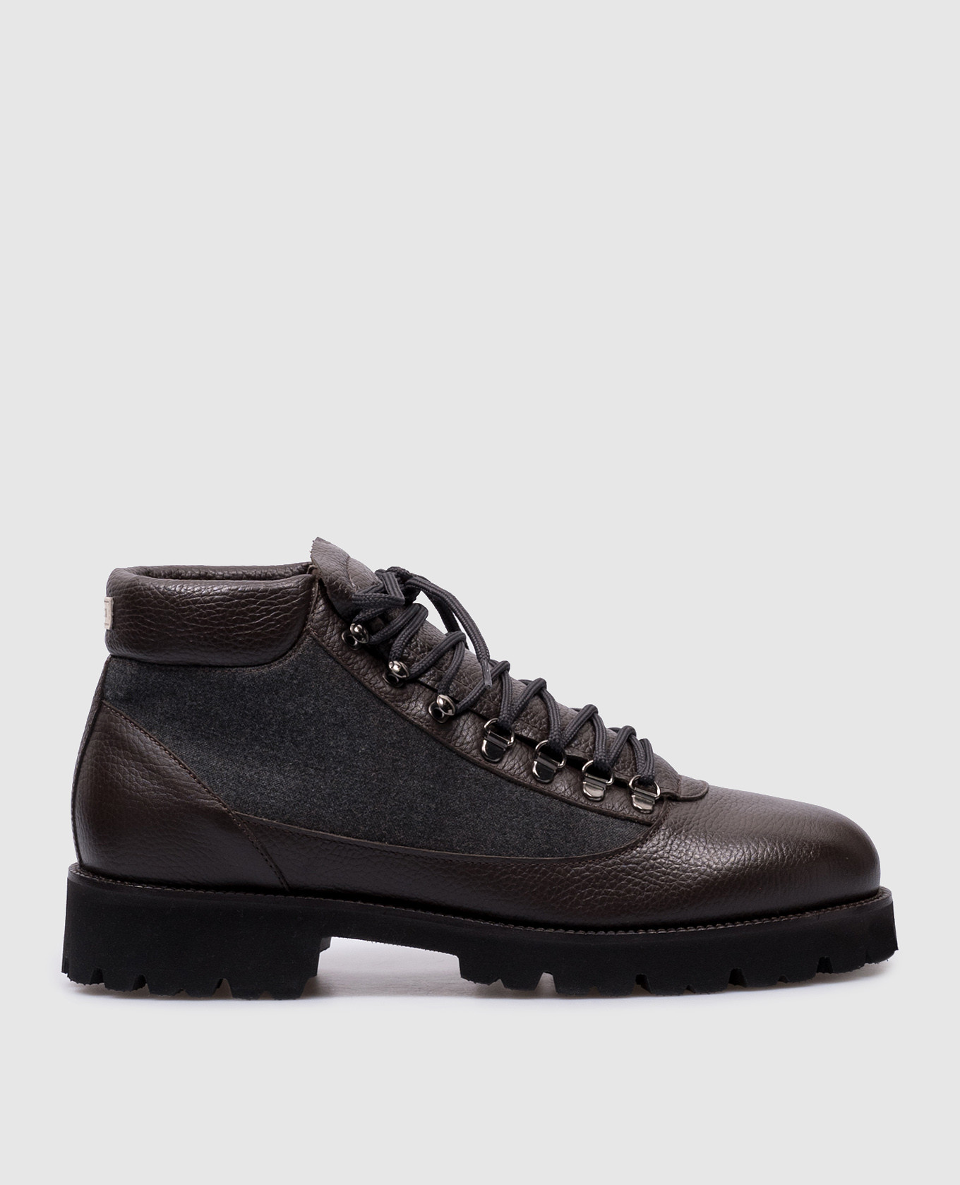

Brown combined boots on fur Peserico, Коричневый