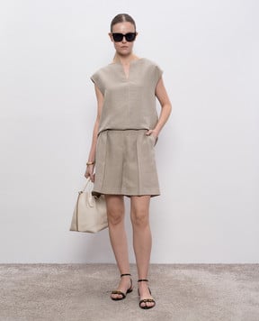 Max Mara COLIMBO beige linen top COLIMBO