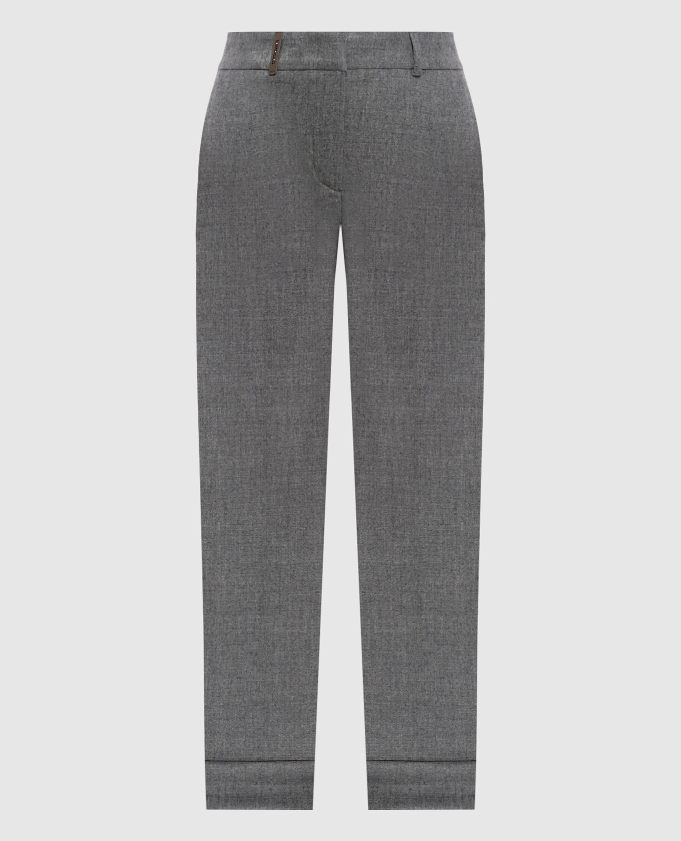 

Grey wool and cashmere trousers with lapels Peserico