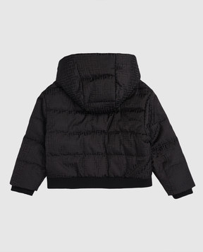 Balmain Children's black jacket with branded pattern BX2B30B0092610