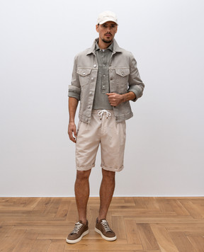 Brunello Cucinelli Green linen shirt MD6983040P
