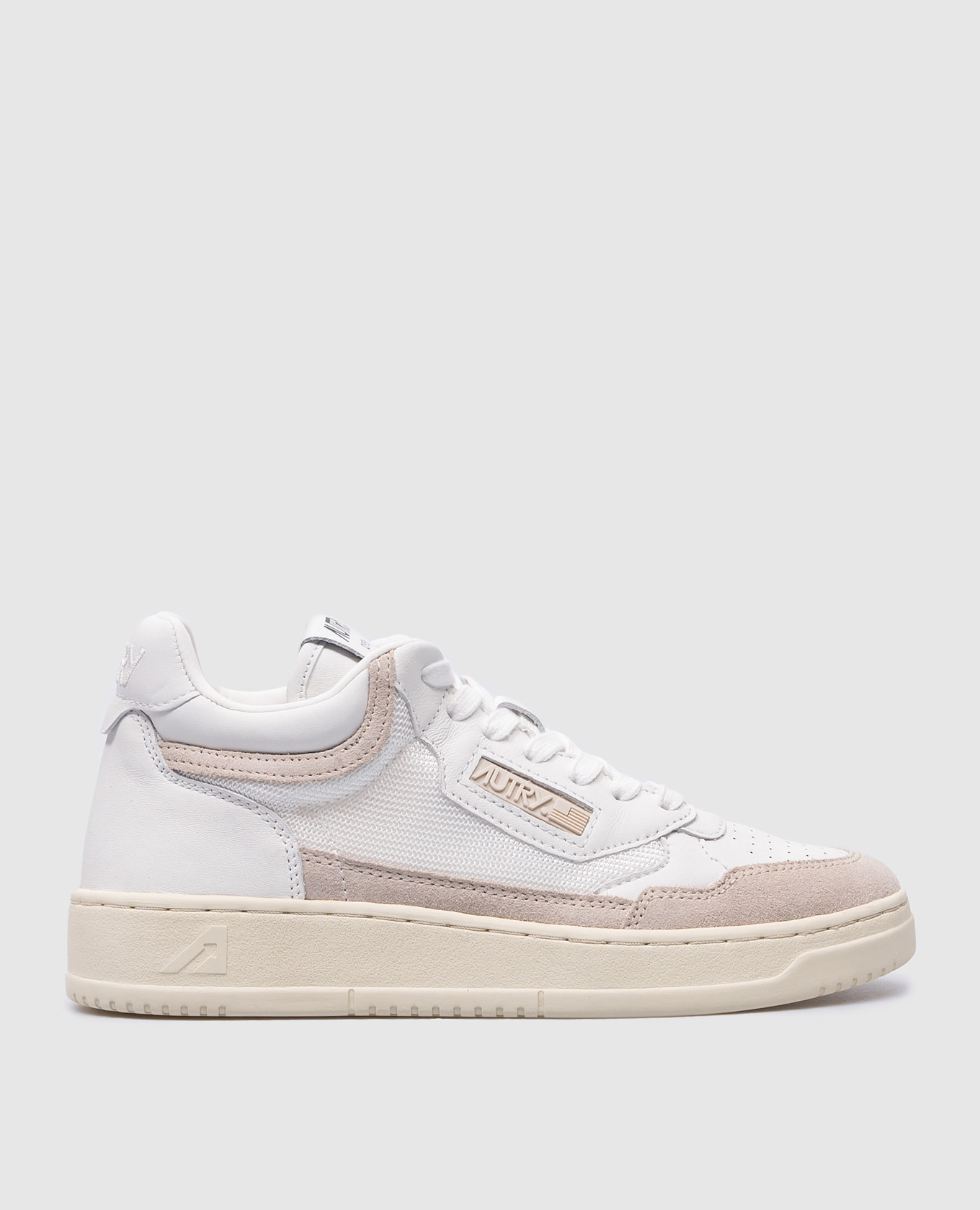 White combination sneakers open mid ce21 autry