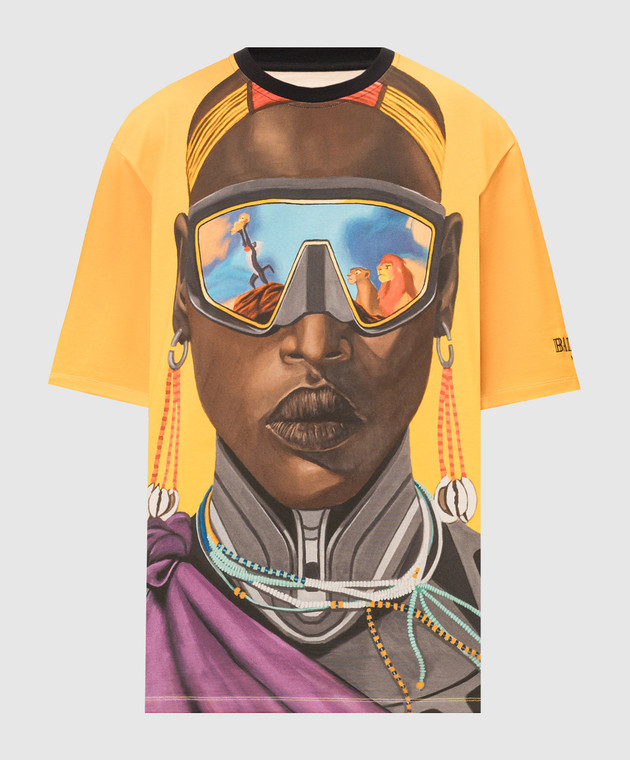 Balmain - Yellow Lion King t-shirt with Nika Mtwana print