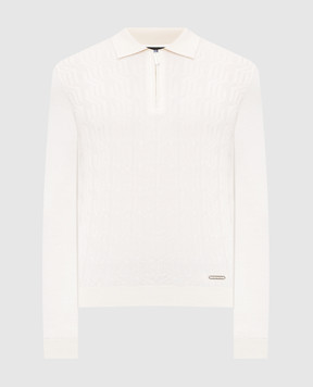 Stefano Ricci Beige cashmere and silk polo shirt K808096P30F25374