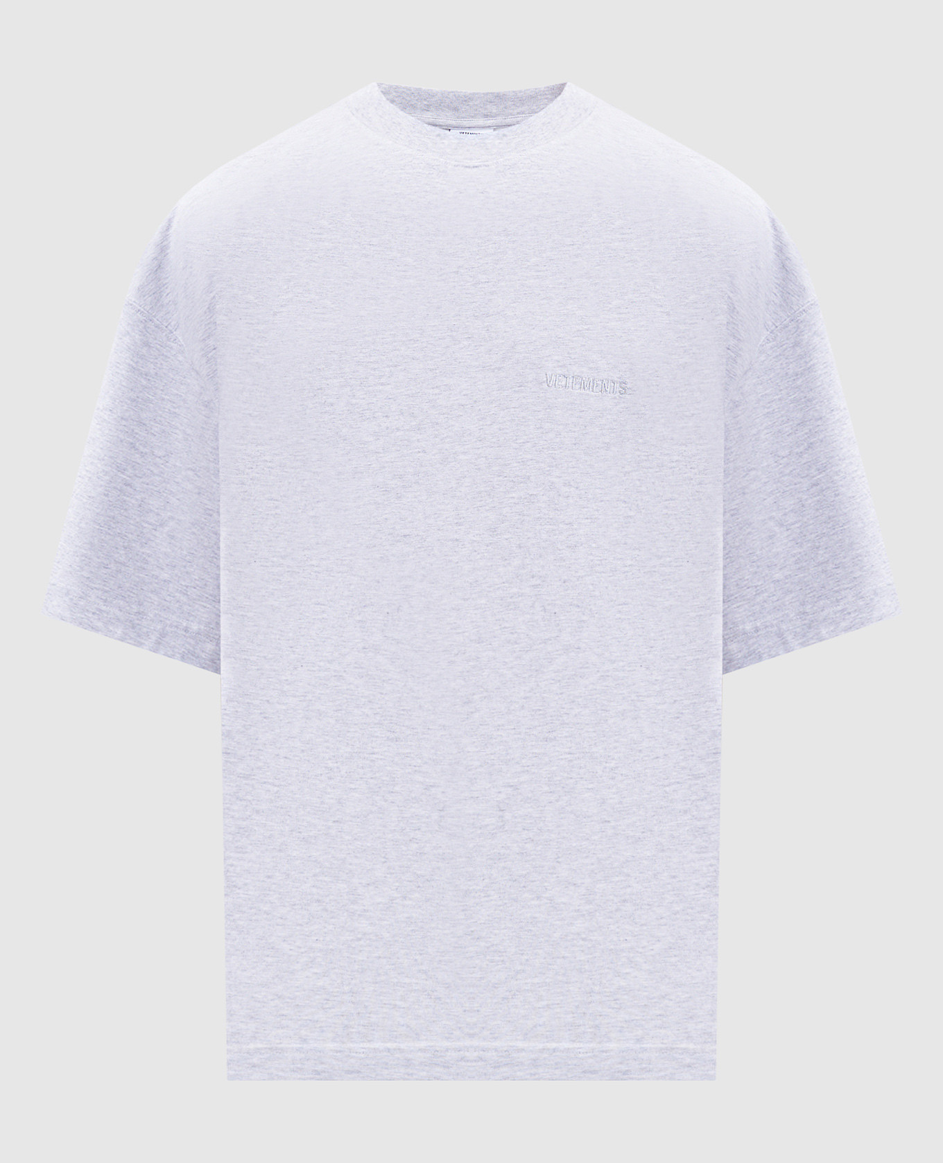 Grey melange T-shirt with logo Vetements