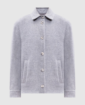 Peserico Gray cropped coat with wool and cashmere A2102603195