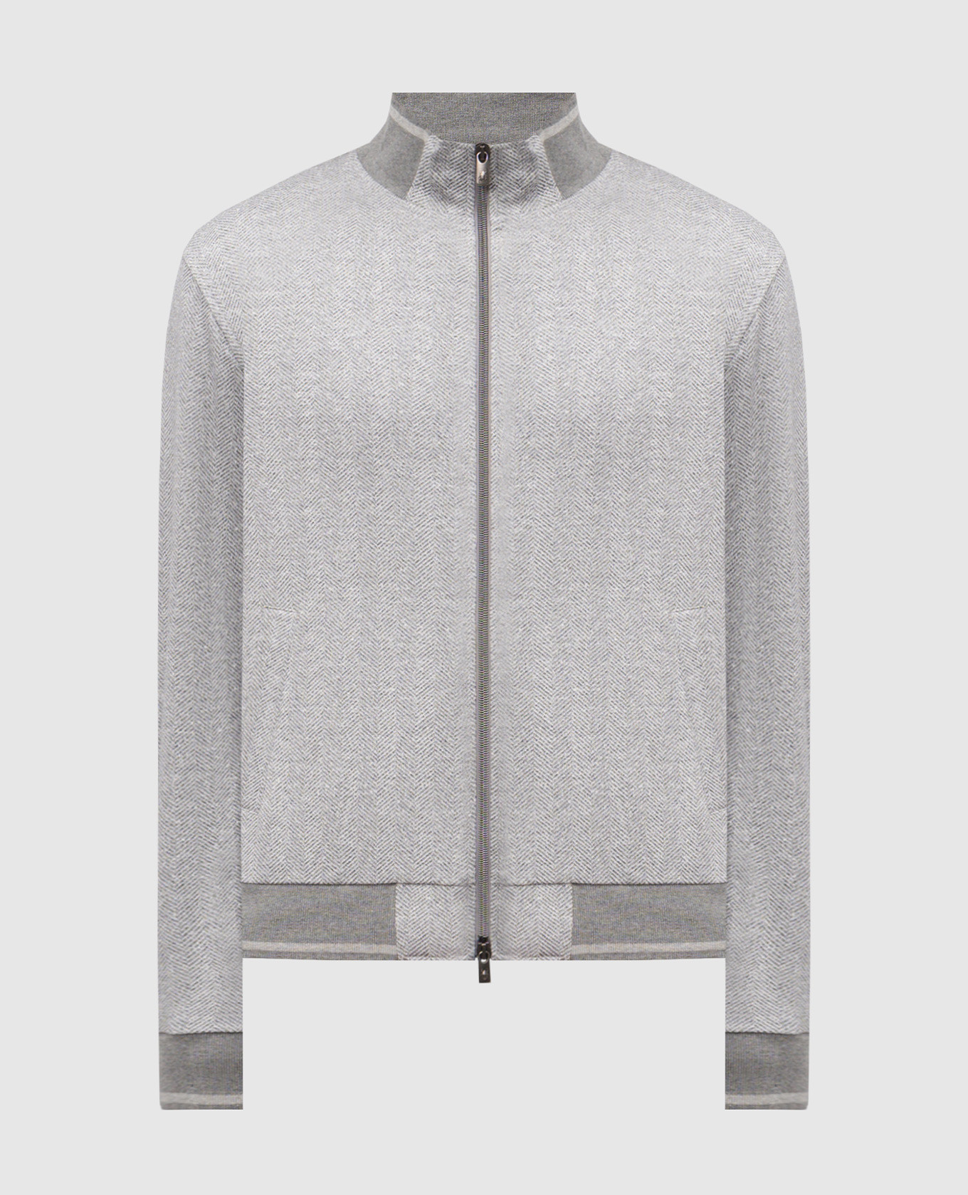

Gray sports jacket with patterned linen CAPOBIANCO, Grey