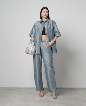 DARKPARK Vale blue denim shirt with lurex WSH14DBL06W051